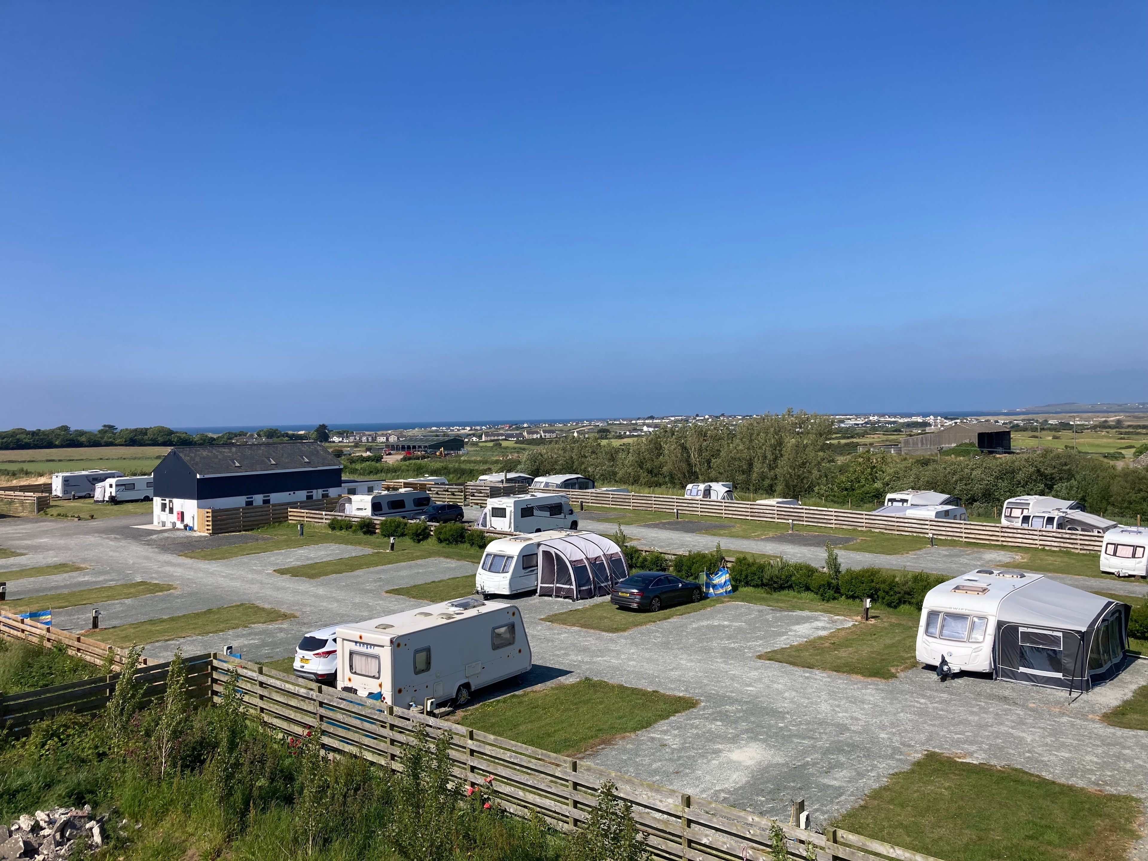 Touring pitches at Afallon Caravan Park